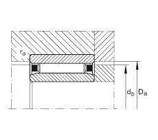 滾針軸承 NAO70X100X30, 無擋邊