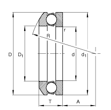 推力深溝球軸承 53206, 根據(jù) DIN 711/ISO 104 標(biāo)準(zhǔn)的主要尺寸，單向，帶球面軸承座圈，可分離