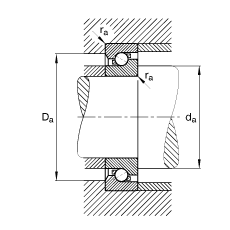 推力角接觸球軸承 BSB055090-T, 單向，接觸角 α = 60°，限制公差