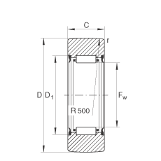 支撐型滾輪 RNA2205-2RSR, 無軸向引導(dǎo)，兩側(cè)唇密封