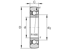 滾輪 LR604-2RSR, 雙面密封