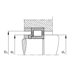 圓柱滾子軸承 NJ228-E-M1 + HJ228E, 根據(jù) DIN 5412-1 標(biāo)準(zhǔn)的主要尺寸, 帶 L 型圈，定位軸承, 可分離, 帶保持架