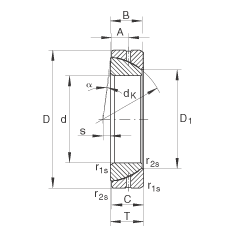 角接觸關(guān)節(jié)軸承 GE200-SX, 根據(jù) DIN ISO 12 240-2 標(biāo)準(zhǔn)，需維護