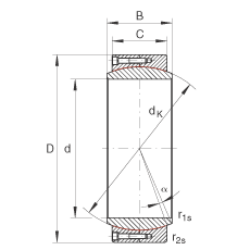 大的關(guān)節(jié)軸承 GE480-DW, 根據(jù) DIN ISO 12 240-1 標(biāo)準(zhǔn)，免維護(hù)