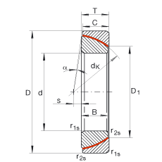 角接觸關(guān)節(jié)軸承 GE90-SW, 根據(jù) DIN ISO 12 240-2 標(biāo)準(zhǔn)，免維護