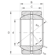 關節軸承 GE25-ZO, 根據 DIN ISO 12 240-1 標準，英制尺寸，需維護