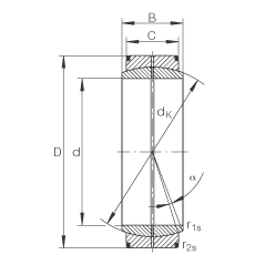 關(guān)節(jié)軸承 GE950-DO, 根據(jù) DIN ISO 12 240-1 標(biāo)準(zhǔn)，需維護(hù)