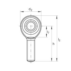 桿端軸承 GAKL12-PW, 根據 DIN ISO 12 240-4 標準，帶左旋外螺紋，需維護