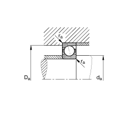 主軸軸承 B71906-E-T-P4S, 調節，成對或單元安裝，接觸角 α = 25°，限制公差