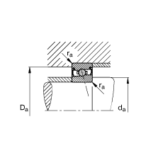 主軸軸承 HCS7011-C-T-P4S, 調節(jié)，成對安裝，接觸角 α = 15°，兩側唇密封，非接觸，限制公差