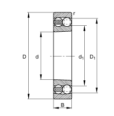 自調(diào)心球軸承 2220-K-M-C3, 根據(jù) DIN 630 標(biāo)準(zhǔn)的主要尺寸, 錐孔，錐度 1:12