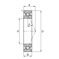 主軸軸承 HS71926-E-T-P4S, 調節，成對或單元安裝，接觸角 α = 25°，限制公差