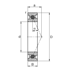 主軸軸承 HC7011-E-T-P4S, 調節，成對或單元安裝，接觸角 α = 25°，陶瓷球，限制公差