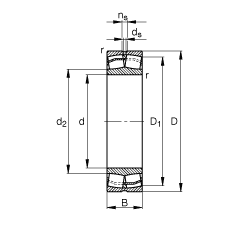 調(diào)心滾子軸承 22313-E1-T41A, 根據(jù) DIN 635-2 標(biāo)準(zhǔn)的主要尺寸