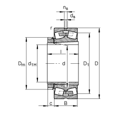 調(diào)心滾子軸承 22238-K-MB + H3138, 根據(jù) DIN 635-2 標準的主要尺寸, 帶錐孔和緊定套